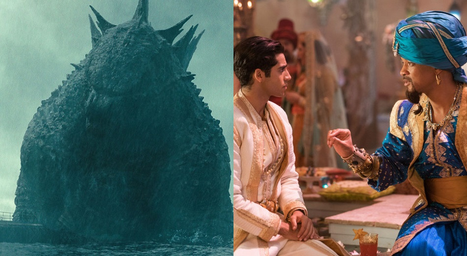 #Box-Office USA: Godzilla: King of the Monsters setzt sich knapp vor Aladdin durch, enttäuscht aber