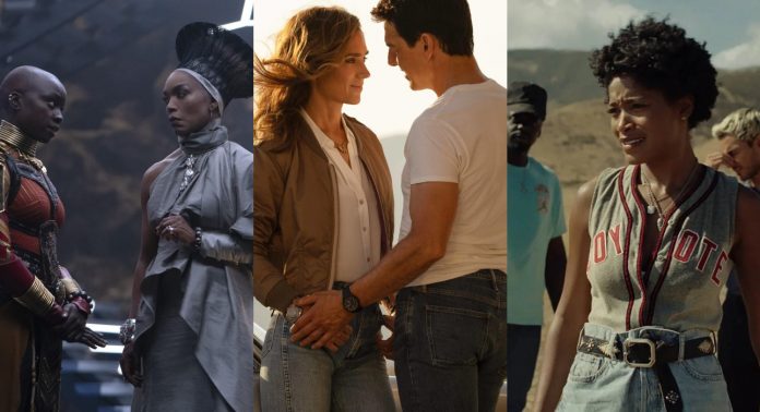 Danai Gurira & Angela Bassett, Jennidfer Connelly & Tom Cruise, Daniel Kaluuya, Keke Palmer & Brandon Perea Bestes Drehbuch 2022 Nominierungen